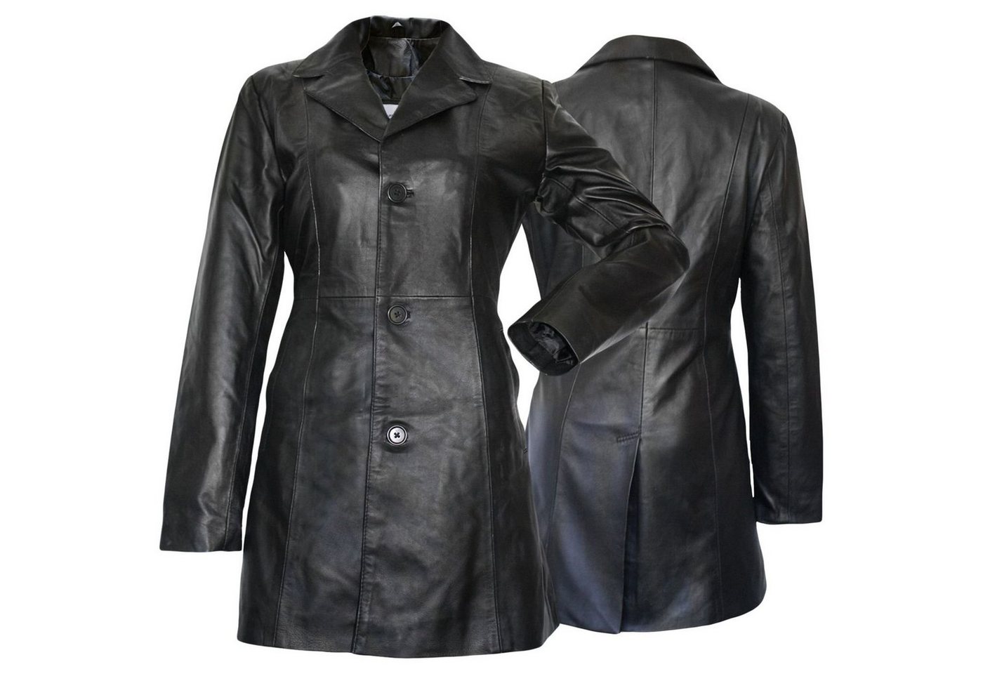 German Wear Ledermantel Trend 418C Damen Ledermantel Jacke aus Lamm Nappa Leder Schwarz von German Wear