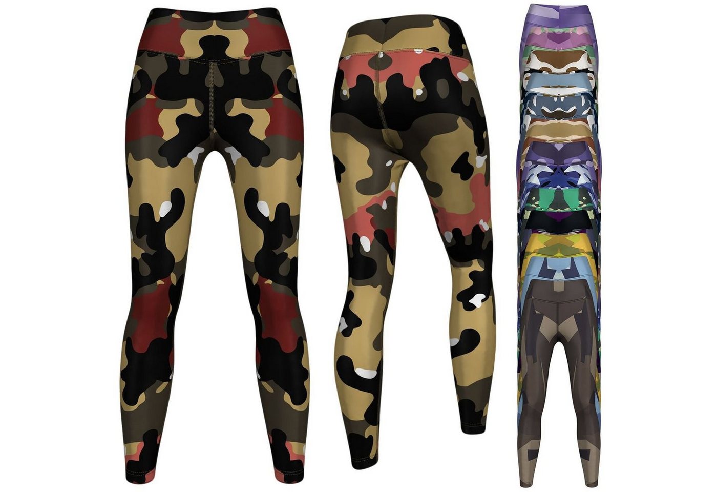 German Wear Leggings GYM-8032 Camo Leggings dehnbar für Sport Yoga Gymnastik Training Tanz freizeit von German Wear