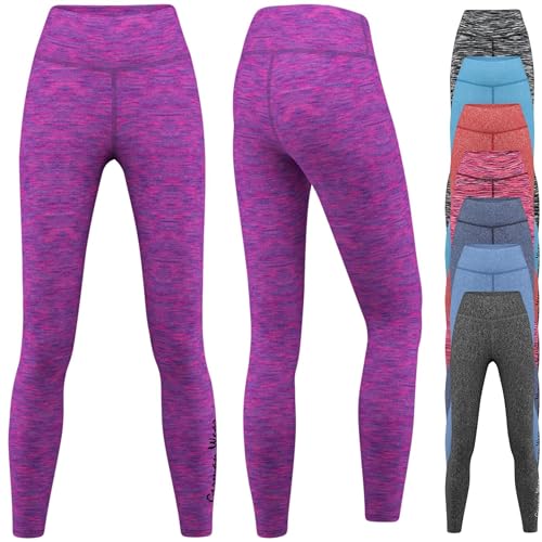 German Wear Leggings dehnbar Fitness Sport Yoga Gymnastik Training Tanzen Freizeit Melange, 40/L, GYM-8063 Lila-Rosa von German Wear