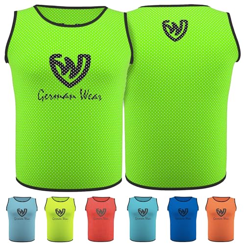 German Wear Leibchen Trainingsleibchen Markierungshemd Kinder Erwachsene Fussball Handball Hocky Rugby Basketball Volleyball Baseball Training Grün - Mini (S) von German Wear