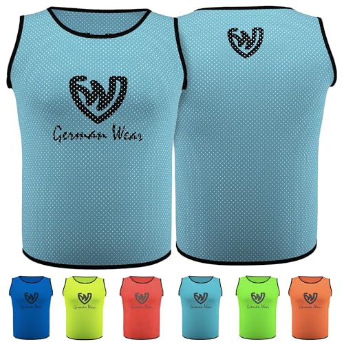 German Wear Leibchen Trainingsleibchen Markierungshemd Kinder Erwachsene Fussball Handball Hocky Rugby Basketball Volleyball Baseball Training Hellblau - M von German Wear