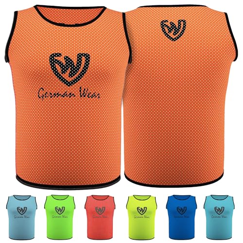 German Wear Leibchen Trainingsleibchen Markierungshemd Kinder Erwachsene Fussball Handball Hocky Rugby Basketball Volleyball Baseball Training Orange - M von German Wear