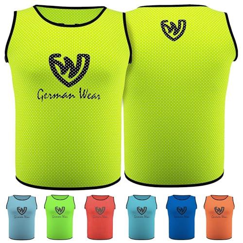 German Wear Leibchen Trainingsleibchen Markierungshemd Kinder Erwachsene Fussball Handball Hocky Rugby Basketball Volleyball Baseball Training Gelb - M von German Wear