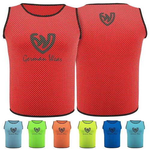 German Wear Leibchen Trainingsleibchen Markierungshemd Kinder Erwachsene Fussball Handball Hocky Rugby Basketball Volleyball Baseball Training Rot - M von German Wear