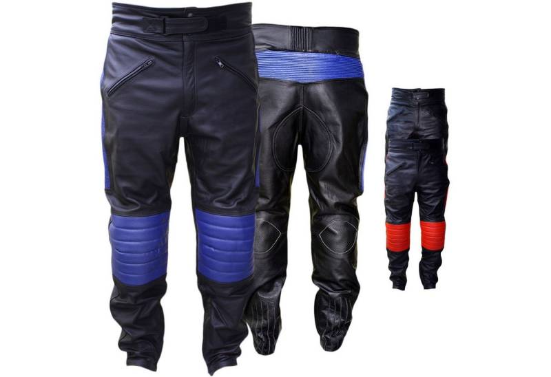 German Wear Motorradhose GW401T Motorradhose Motorrad Biker Lederhose Rindsleder leder hose Schwarz von German Wear