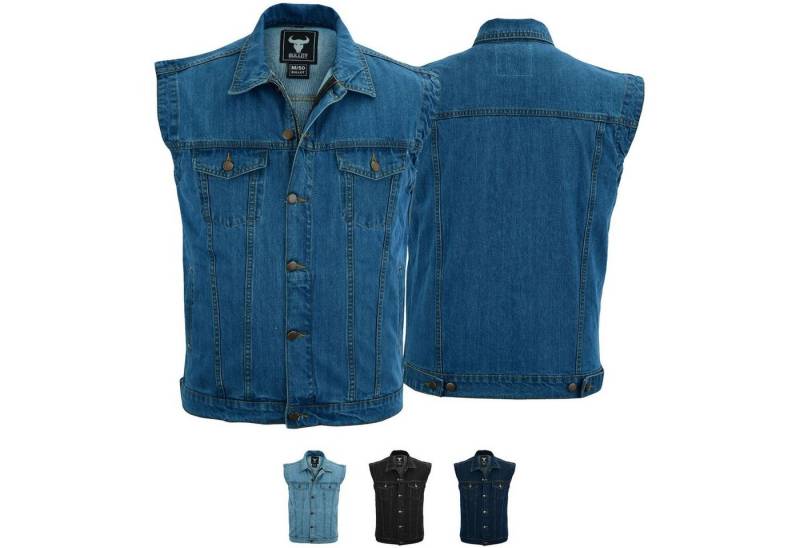 BULLDT Motorradweste BLD698 Jeansweste Biker Kutte Denimweste Bikerweste Motorradweste Weste von BULLDT