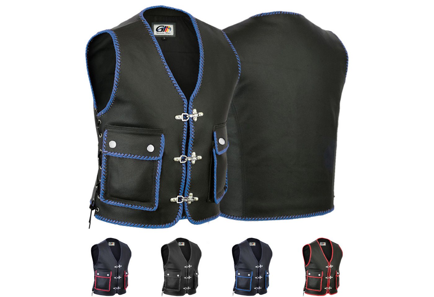 German Wear Motorradweste GW688 Motorrad Lederweste Biker Motorradweste Weste German Wear Motorradweste GW688 Motorrad Lederweste Biker Motorradweste Weste von German Wear