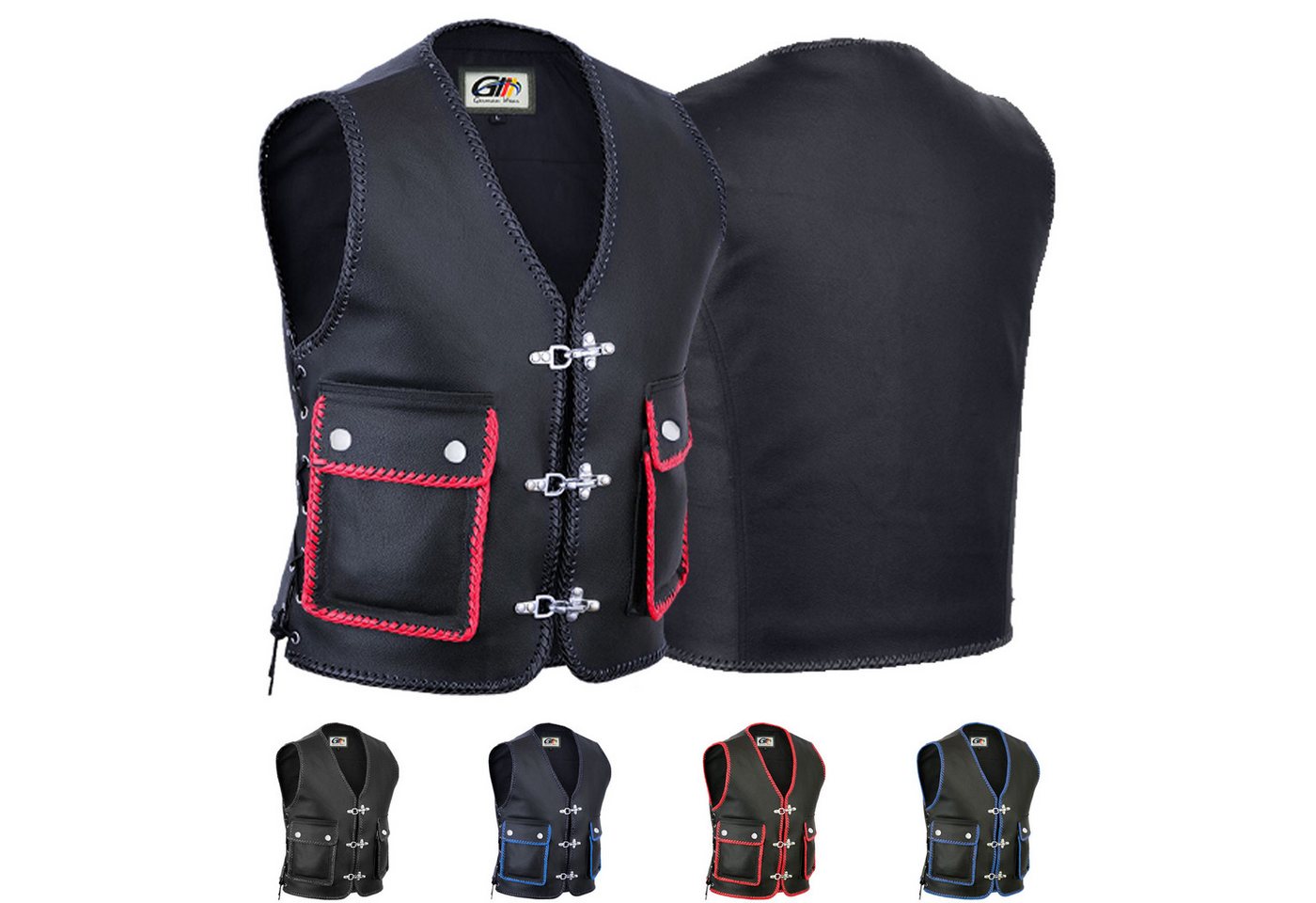 German Wear Motorradweste GW688 Motorrad Lederweste Biker Motorradweste Weste German Wear Motorradweste GW688 Motorrad Lederweste Biker Motorradweste Weste von German Wear