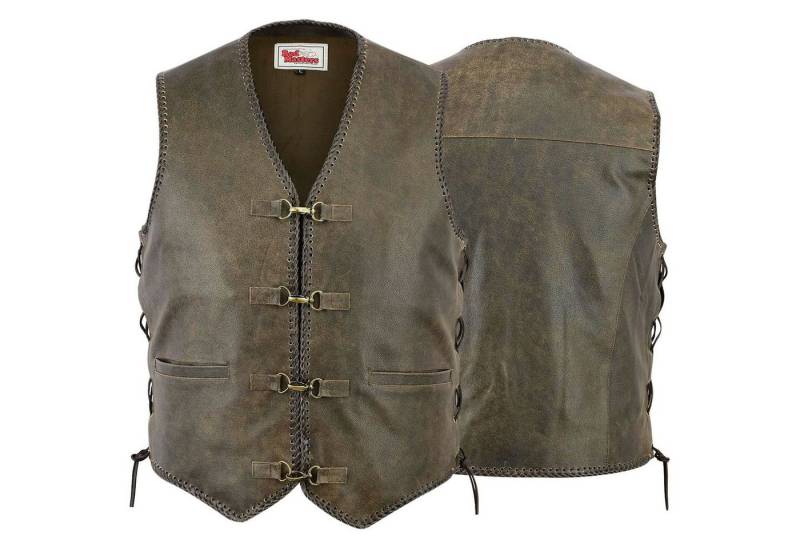 German Wear Motorradweste GW693 Cracker Motorrad Lederweste Biker Motorradweste Cracker Weste Braun von German Wear