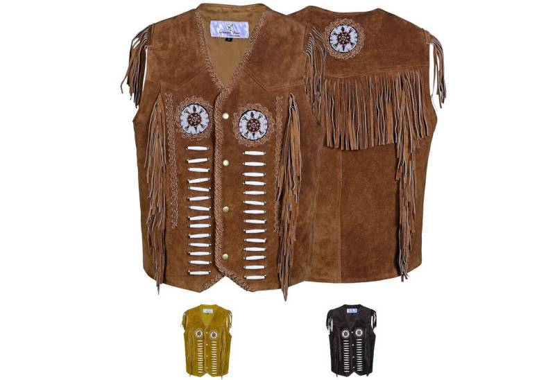 German Wear Reitweste GW950-Weste Western Lederweste Tracht Weste Reiter weste Lederkutte von German Wear