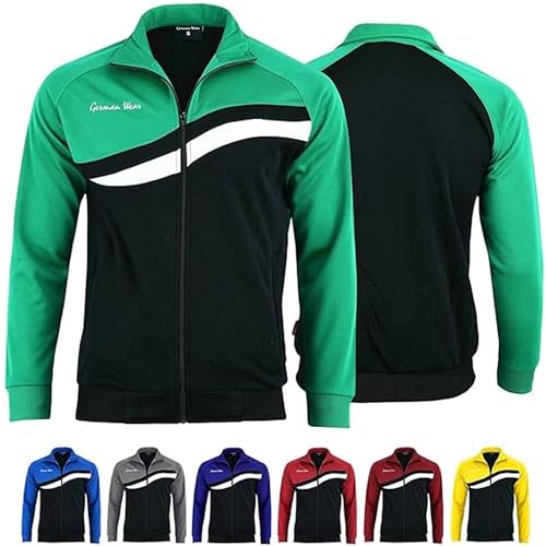 German Wear STRIKER Herren Trainingsjacke Sportjacke Joggingjacke, 52/L, Grün von German Wear