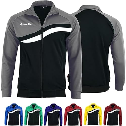 German Wear STRIKER Herren Trainingsjacke Sportjacke Joggingjacke Grau, 52/L von German Wear