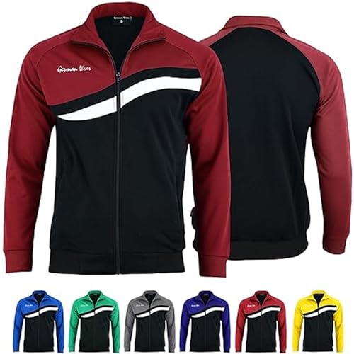 German Wear STRIKER Herren Trainingsjacke Sportjacke Joggingjacke Weinrot, 48/S von German Wear