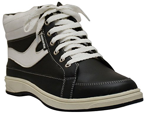 German Wear Sneaker Lederschuhe Turnschuhe Schuhe aus Glattleder Schwarz/Weiß, Schuhgröße:44 von German Wear