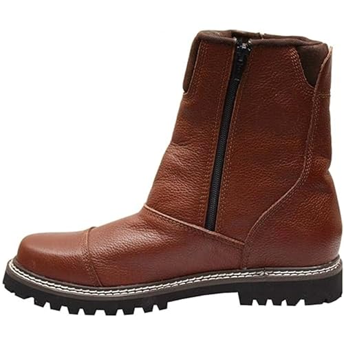 German Wear Stiefeletten Lederschuhe Stiefel aus echtleder Schuhe Dunkelbraun & Schwarz, Schuhgröße:44;Frabe:Dunkelbraun von German Wear