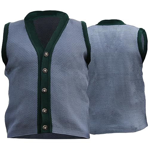 German Wear Trachten Janker Strickweste Tracht Weste janker grau/grün, Größe:3XL von German Wear