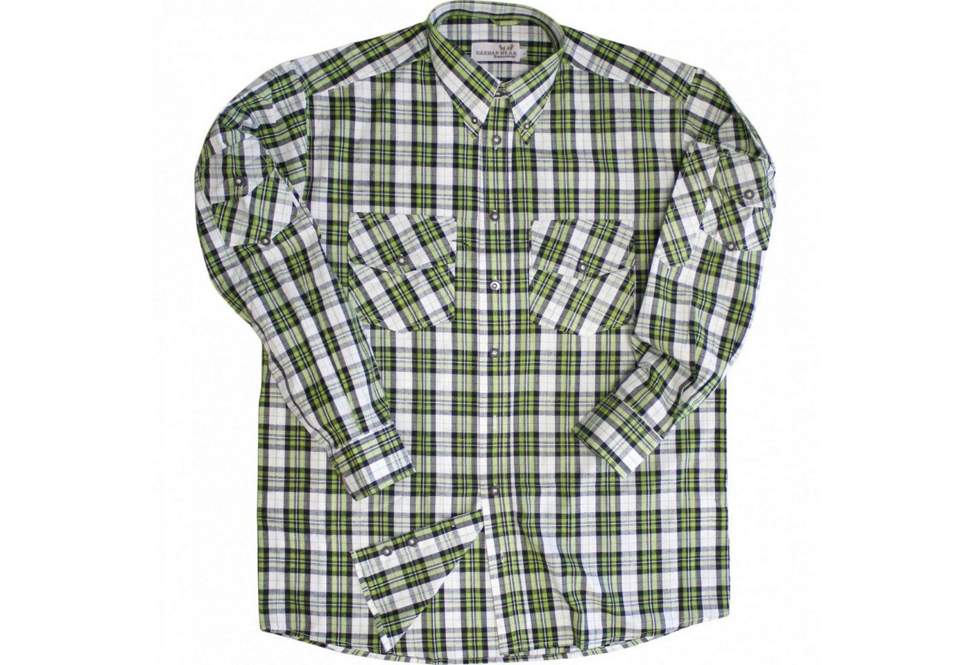 German Wear Trachtenhemd GW1216 Jagdhemd Trachtenhemd Grün/weiß kariert von German Wear