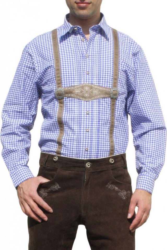 German Wear Trachtenhemd O14 Trachtenhemd für Lederhosen blau/kariert von German Wear