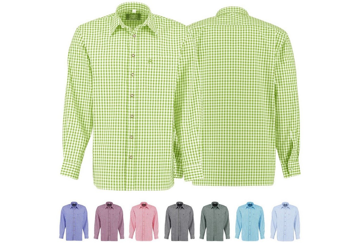 German Wear Trachtenhemd O54 Trachtenhemd für Lederhosen Langarm mit Hirsch Stickerei von German Wear