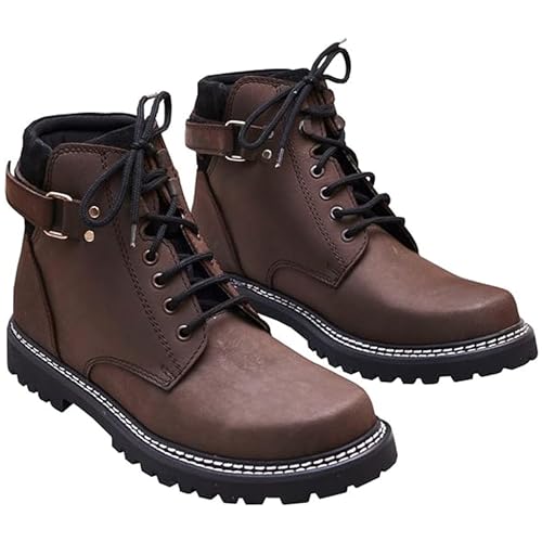 German Wear Trachtenstiefel Stiefeletten Desert Boots aus Leder Trachtenschuhe Haferlschuhe Lederschuhe klassische wanderschuhe in Dunkelbraun - 43 EU von German Wear