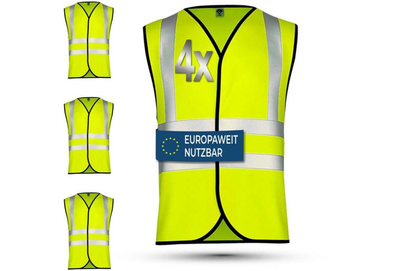 German Wear Warnweste 12 x Warnweste set (Spar-Set, 12er-Pack) 12x Warnweste Sicherheitsweste Auto Sicherheitswarnweste Pannenweste von German Wear