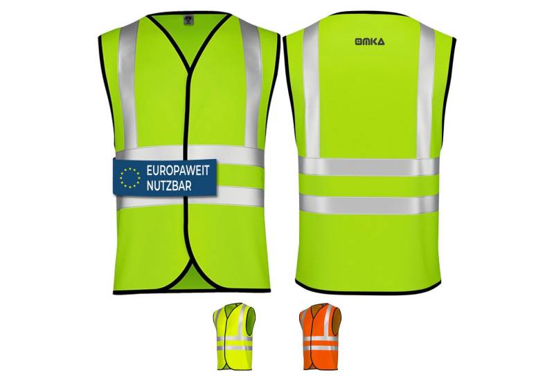 OMKA Warnweste WW001 Warnweste Sicherheitsweste Auto Sicherheitswarnweste Pannenweste von OMKA