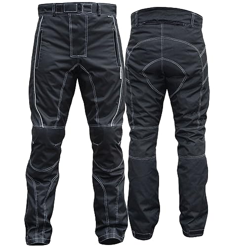 Herren Motorradhose Textilien Motorrad Hose Kombihose Schwarz, Größe:52 von German Wear