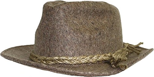 Trachtenhut bayrischer Filzhut Bayern Seppelhut Sepplhut Zopfband melliert, Größe:56 von German Wear