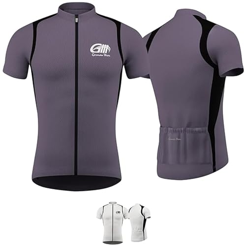 Trikot Radtrikot Fahrradtrikot Fahrrad Radler-Trikot Shirt, Größe:M;Farbe:Grau von German Wear