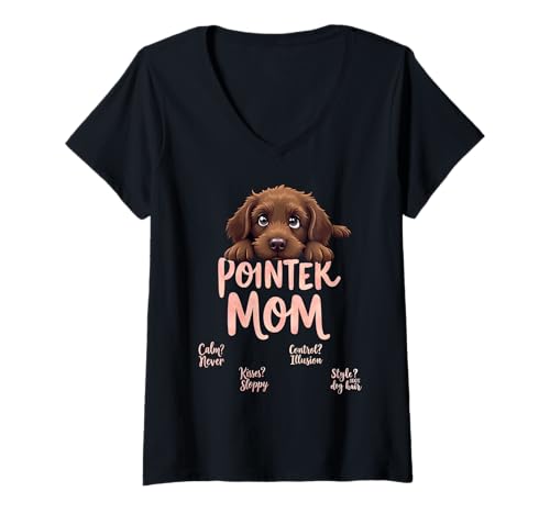 Damen Lustiger Zeiger Mama Hund Deutsch Drahthaar Humor Zitat T-Shirt mit V-Ausschnitt Damen Lustiger Zeiger Mama Hund Deutsch Drahthaar Humor Zitat T-Shirt mit V-Ausschnitt von German Wirehaired Pointer Fun Designs