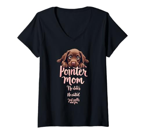 Damen Lustiger Zeiger Mama Hund Deutsch Drahthaar Humor Zitat T-Shirt mit V-Ausschnitt Damen Lustiger Zeiger Mama Hund Deutsch Drahthaar Humor Zitat T-Shirt mit V-Ausschnitt von German Wirehaired Pointer Fun Designs