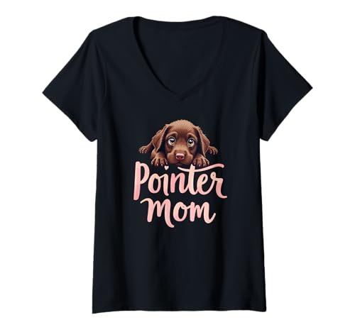 Damen Pointer Mama Hund Deutsche Wirehaar-Pointer Mama Netter Welpe T-Shirt mit V-Ausschnitt Damen Pointer Mama Hund Deutsche Wirehaar-Pointer Mama Netter Welpe T-Shirt mit V-Ausschnitt von German Wirehaired Pointer Fun Designs