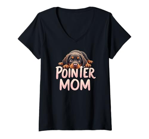 Damen Pointer Mama Hund Deutsche Wirehaar-Pointer Mama Netter Welpe T-Shirt mit V-Ausschnitt Damen Pointer Mama Hund Deutsche Wirehaar-Pointer Mama Netter Welpe T-Shirt mit V-Ausschnitt von German Wirehaired Pointer Fun Designs