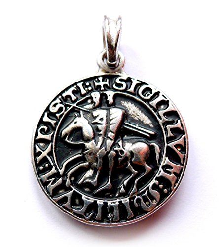 Germanenschmuck Siegel der Templer Anhänger (Kettenanhänger in Silber) | 925 Sterling Silber Veredelung von Germanenschmuck