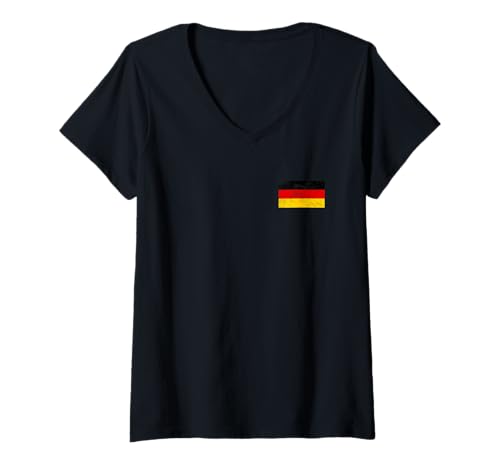 Damen Deutschland Flagge Grafik für Männer Frauen Kinder T-Shirt mit V-Ausschnitt von Germany Flag Graphic Store