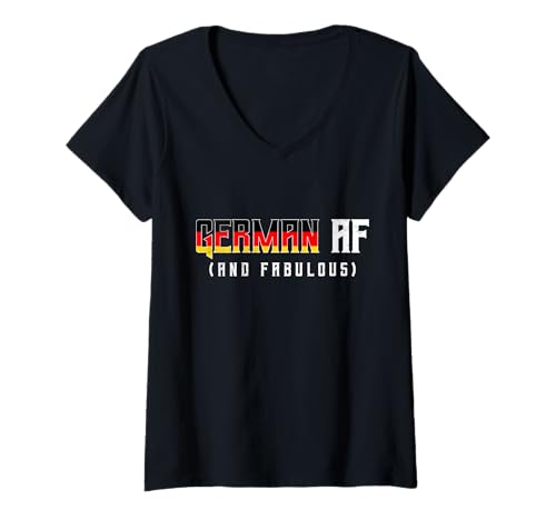 Damen Deutscher Af und fabelhafter lustiger Deutschland Humor T-Shirt mit V-Ausschnitt Damen Deutscher Af und fabelhafter lustiger Deutschland Humor T-Shirt mit V-Ausschnitt von Germany Lover Deutschland Designs German Humor