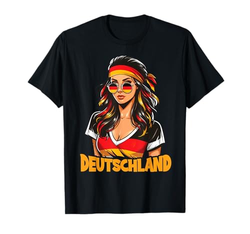 Deutschland Flagge Frau Sonnenbrille Mädchen Germany T-Shirt Deutschland Flagge Frau Sonnenbrille Mädchen Germany T-Shirt von Germany Nationalstolz Länder & Deutsch Geschenk