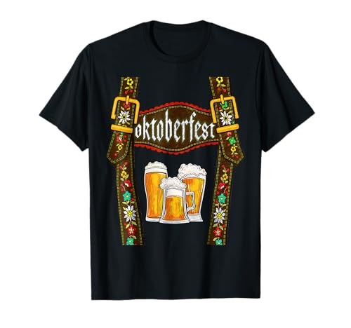 Lederhose Hosenträger Oktoberfest Bayerisch München Bier Herren T-Shirt Lederhose Hosenträger Oktoberfest Bayerisch München Bier Herren T-Shirt von Germany October Bier Fest Lederhosen Dirndl