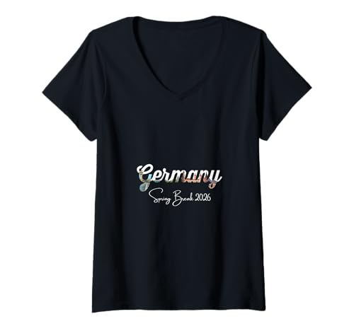 Damen Deutschland Spring Break 2025 Urlaubsreisen T-Shirt mit V-Ausschnitt Damen Deutschland Spring Break 2025 Urlaubsreisen T-Shirt mit V-Ausschnitt von Germany Spring Break Clothes T-Shirts