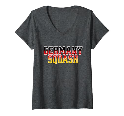 Damen Germany Squash T-Shirt mit V-Ausschnitt Damen Germany Squash T-Shirt mit V-Ausschnitt von Germany Squash Deutscher Squash Apparel
