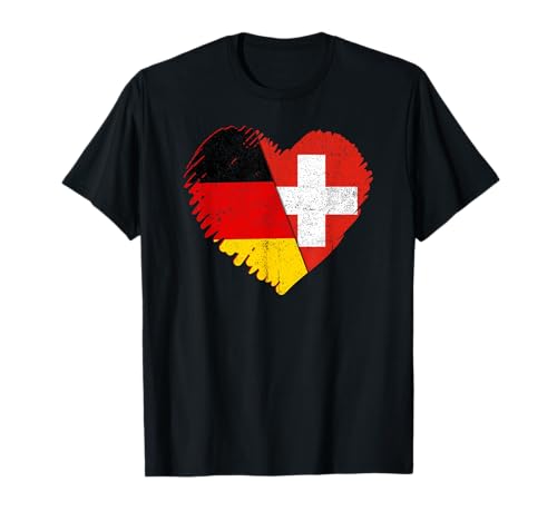 Deutschland und Schweiz für Flagge Damen Herren Kinder T-Shirt Deutschland und Schweiz für Flagge Damen Herren Kinder T-Shirt von Germany Switzerland Flag