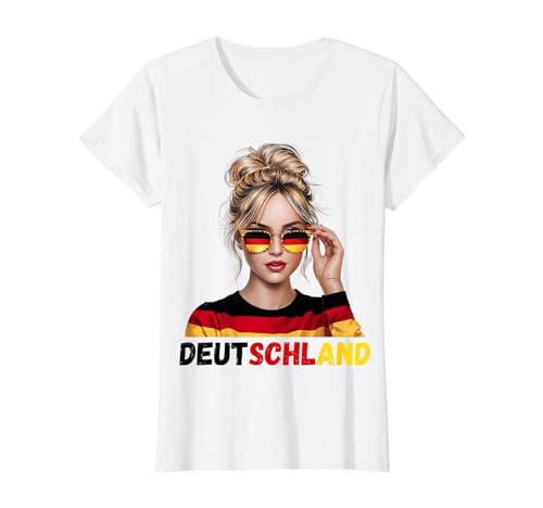 Deutschlandflagge deutsche flagge frauen deutschland T-Shirt Deutschlandflagge deutsche flagge frauen deutschland T-Shirt von Germany flag for women