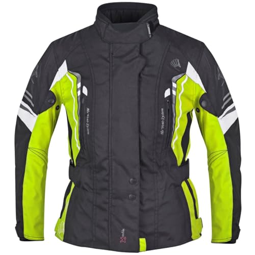 Germot Damen Motorradjacke XANTIA PRO schwarz weiß gelb wasserdicht Protektoren, 38D von Germot
