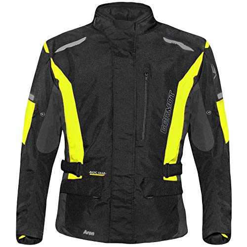 Germot Herren Motorradjacke Aron, Schwarz Gelb, 3XL, 4231000 von Germot