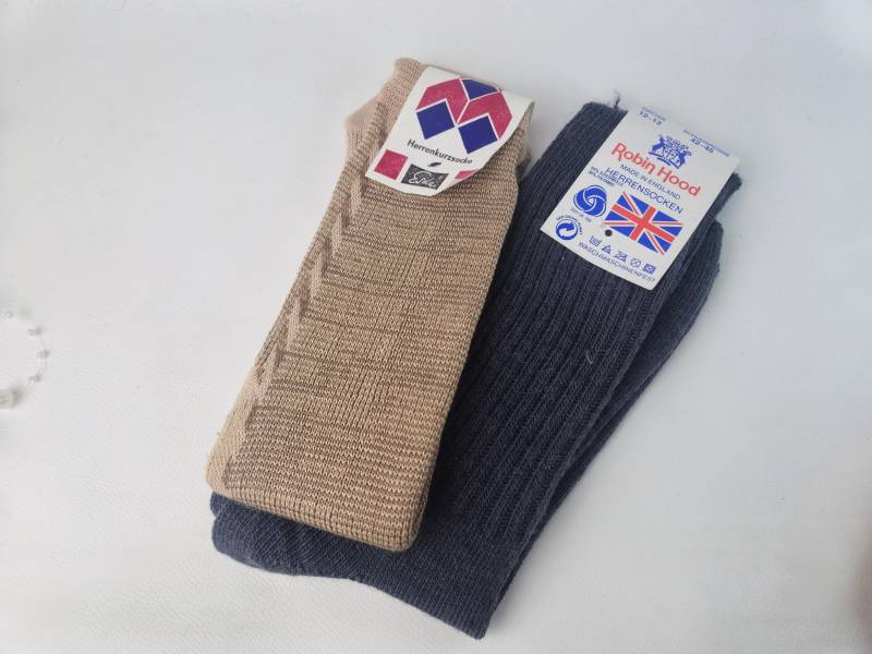 2 Paar Vintage Wollsocken/Herrenkurzstrümpfe Schuhgröße 42 - 45 Gr. 12 13 von Gernewieder