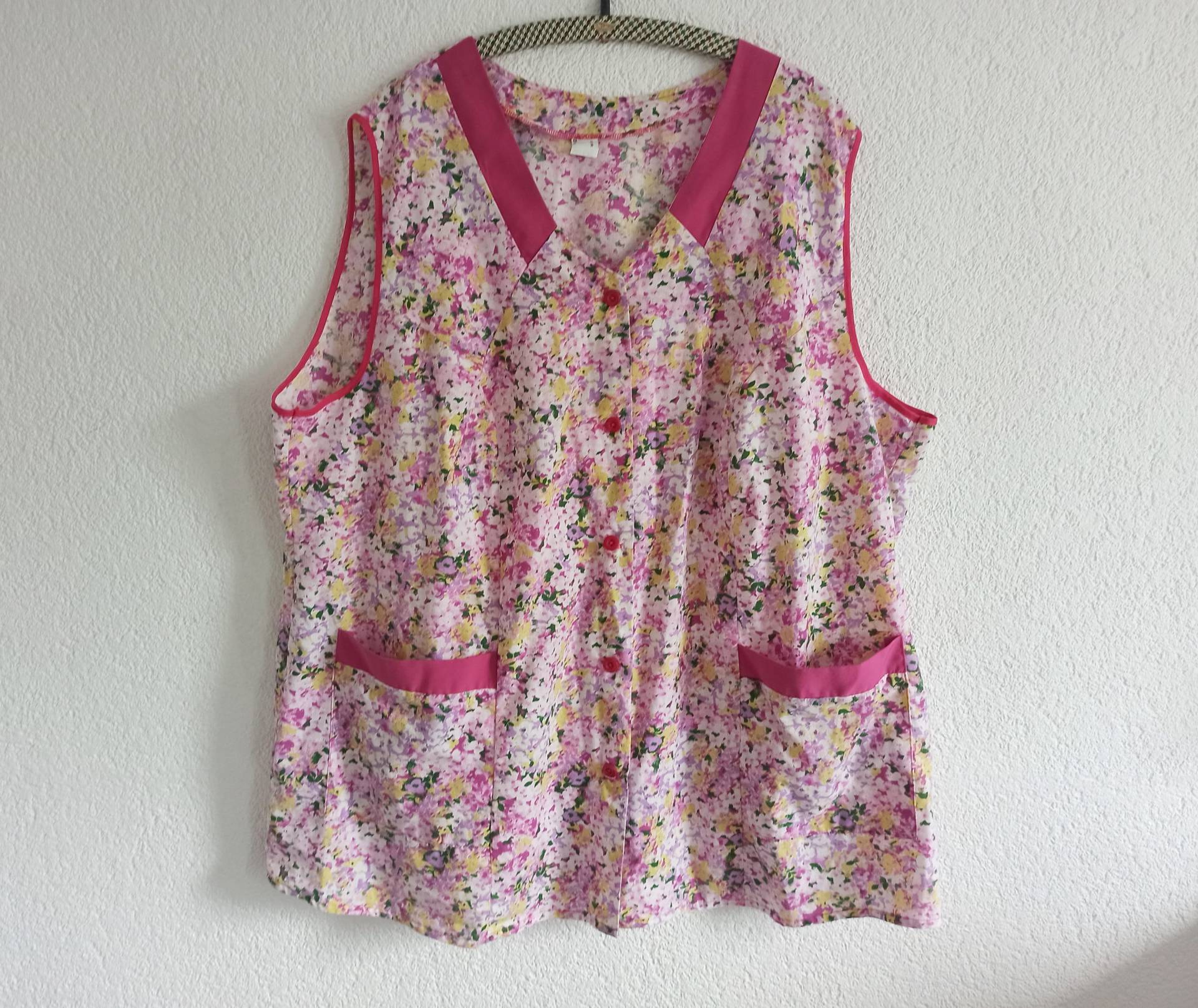 Retro Schürze Xxl/Hauskleid Große Größe Kittelschürze 1980Er Jahre Baumwolle U. Polyester Vintage Mode von Gernewieder