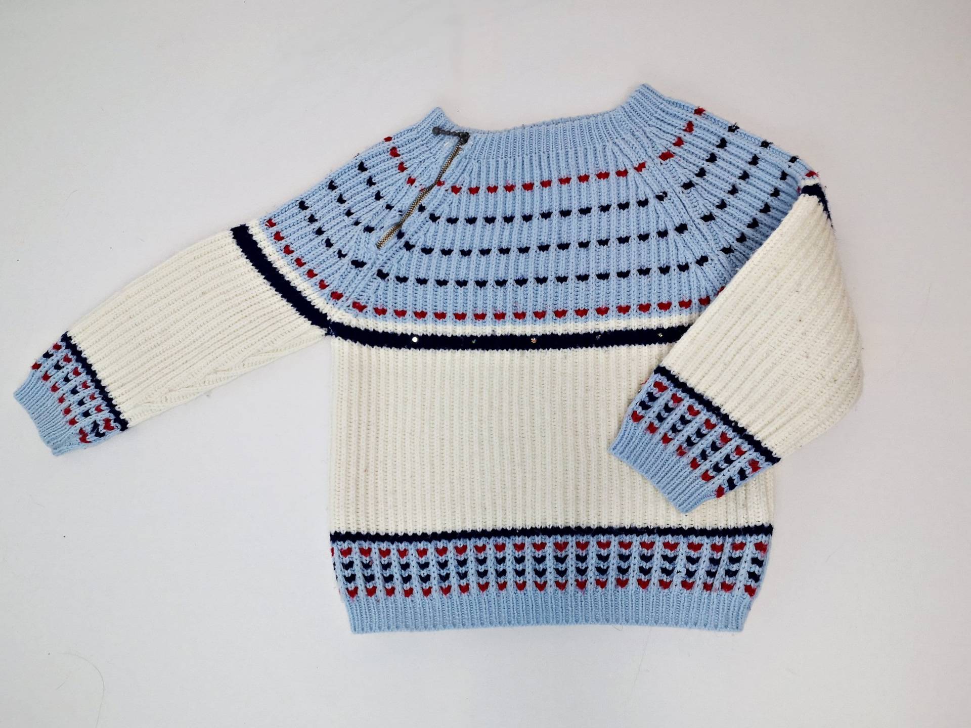 Süßer Wollpullover Für Babys/strickpulli Pullover Gestreift Vintage Kindersachen Babykleidung Gr. 98/110 von Gernewieder