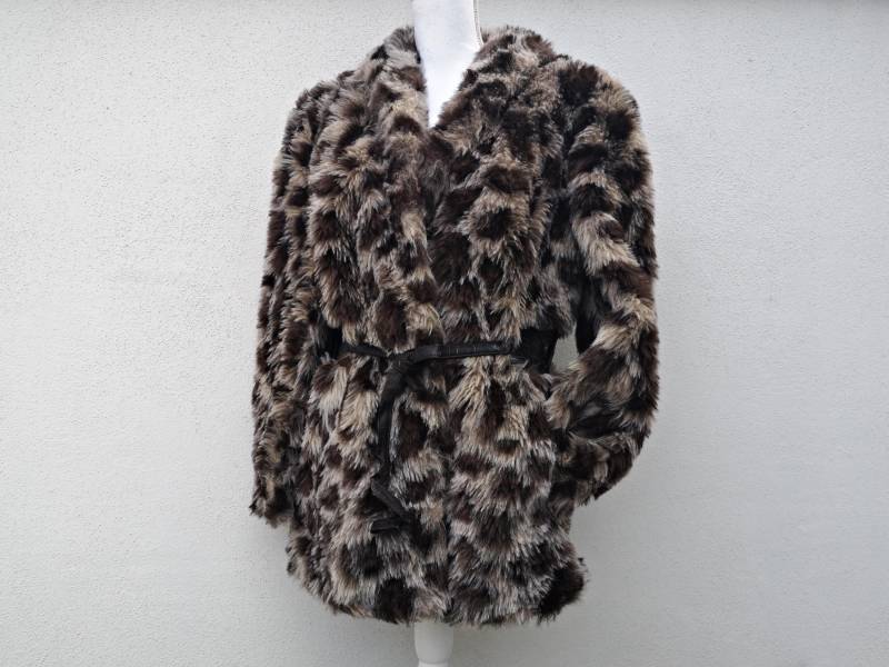 Vintage Kunstfell Jacke in Leopardenoptik/Modell Augustusburg Gr. M Pelzjacke Wolpryla Pelzimitat Crimlin Warmer Wintermantel 70Er von Gernewieder