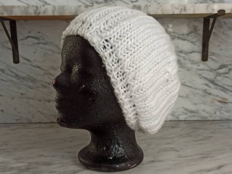 Vintage Mütze/Weiße Strickmütze Oversize von Gernewieder