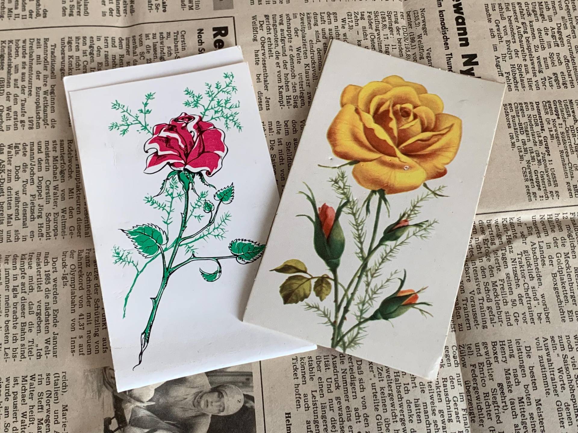 Vintage Nadelbriefchen/2x Nadeln Nähnadeln + Einfädler Ddr Nadelmappe "Rose" Verschiedene Einfädelhilfe Nähutensilien von Gernewieder